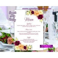 Burgundy orange menu cards, Orange Yellow Menu cards,(107aw) Burgundy orange menu cards, Orange Yellow Menu cards,(107aw)